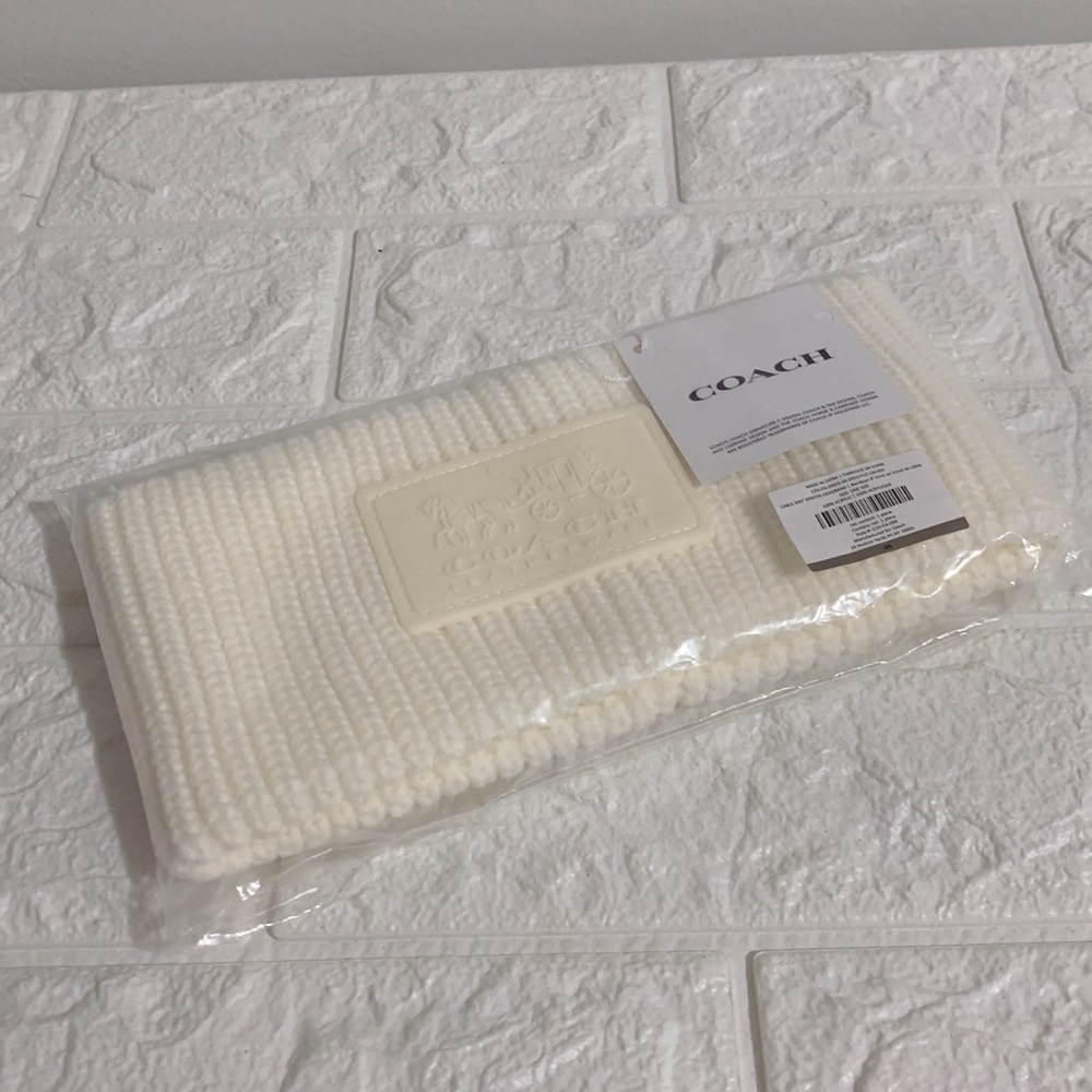 BRAND NEW CREAM COACH KNIT HEADBAND RUBBER PATCH - Picture 3 of 6